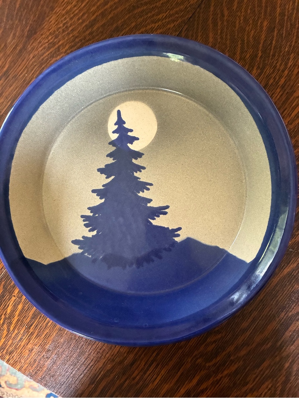 Blue Tree Pie Plate